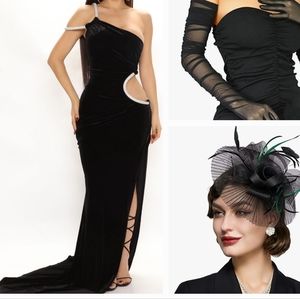 Black gown with cut outs